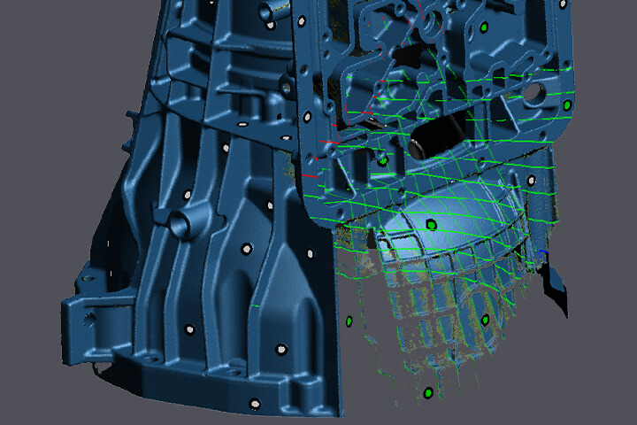 3D-mudel renderdatud reaalses keskkonnas, mis näitab võrgustiku otse-visualiseerimist